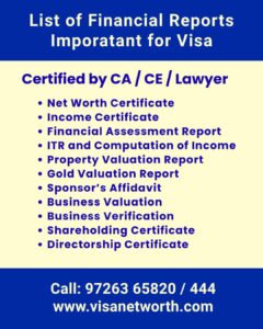 List of Financial Report for Visa - Chartered Accountant Near Me for Visa