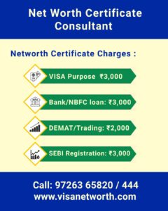 Networth Certificate Consultant - Charges